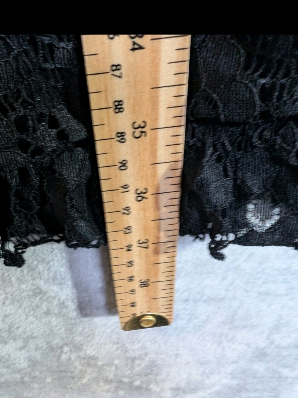 Black Lace Ruffled Mini Dress - Picture 5 of 7